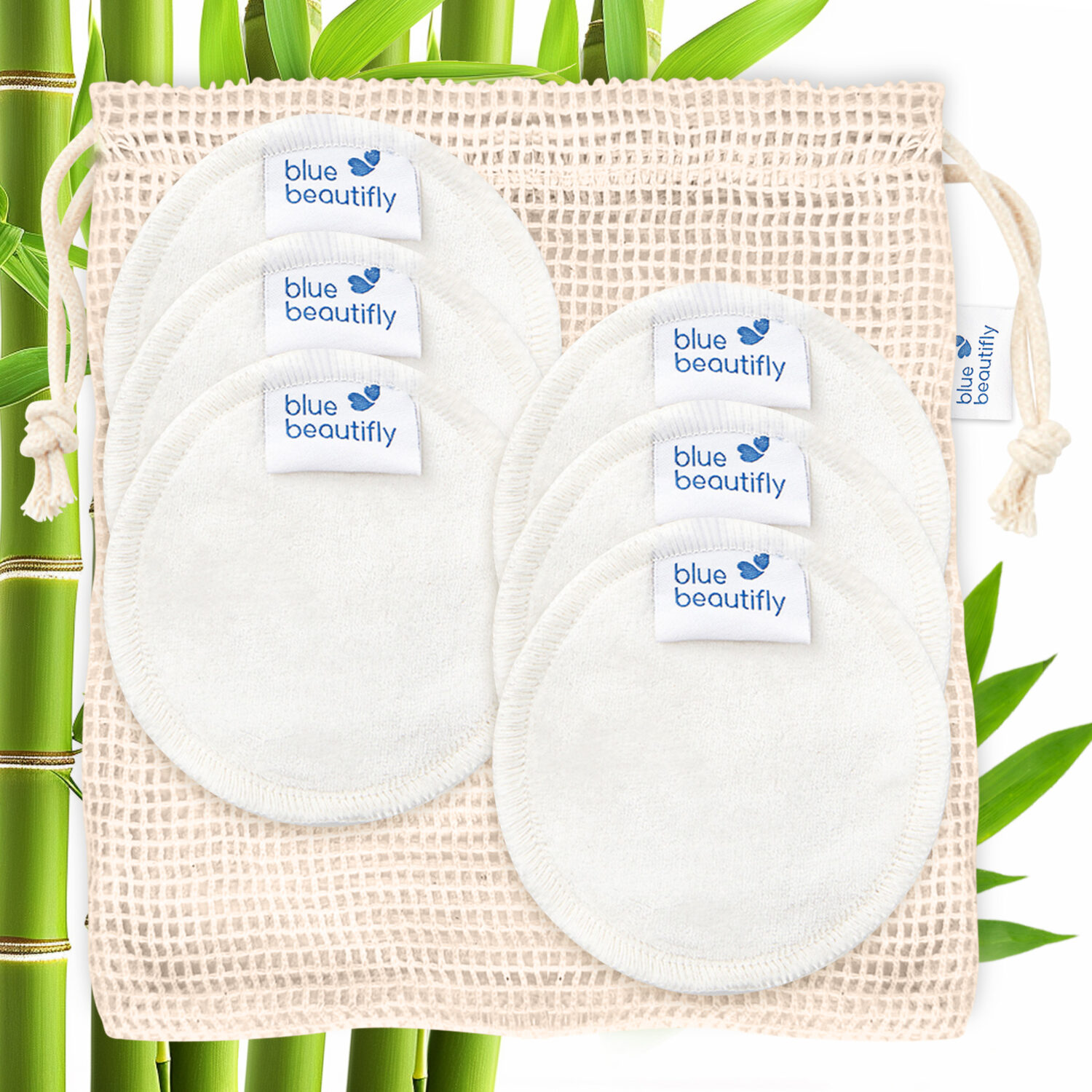Blue Beautifly Bamboo Face Pads - Pack of 6